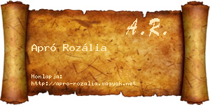 Apró Rozália névjegykártya