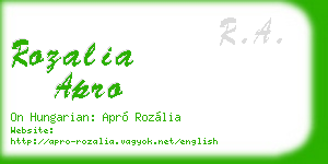 rozalia apro business card